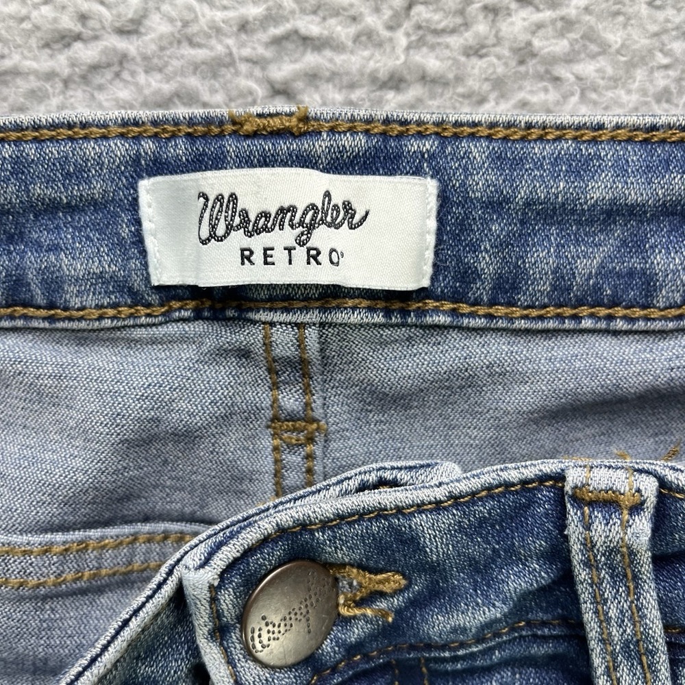 Wrangler Retro Jeans Womens 29x30 Blue High Rise Flare Trouser Bootcut Rodeo - Picture 5 of 14